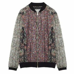 NWOT Zara Floral Lace Bomber Jacket